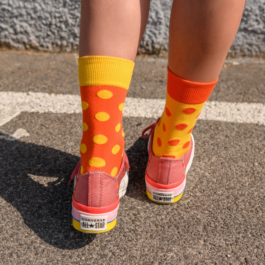 Ponožky Bodky žlto-oranžové