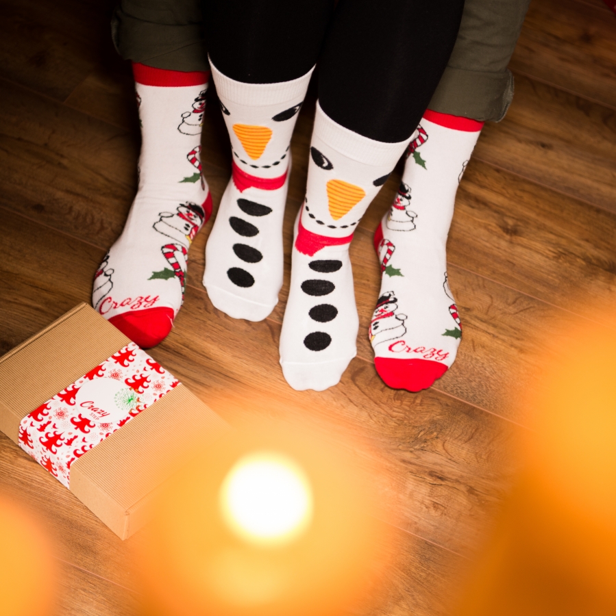 Ponožky Vianočný mix biely